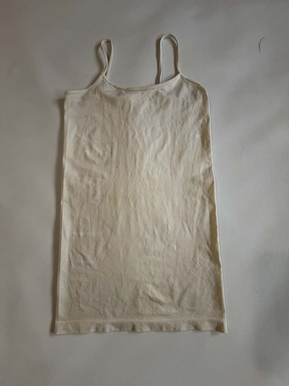 M&B White Cami Tank Top One Size Nylon Spandex Basic Minimalist